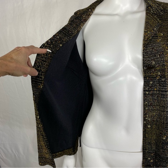 Laura Ashley Petite Hold , Copper Design One Button Fly Away Knit Jacket - Picture 5 of 8